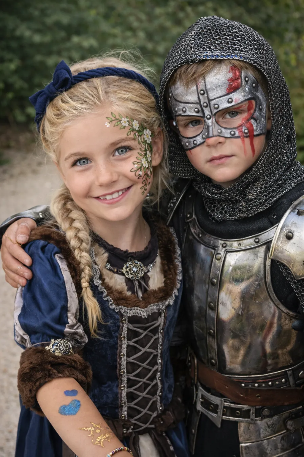 Kinderen in ridderpak
